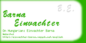 barna einvachter business card